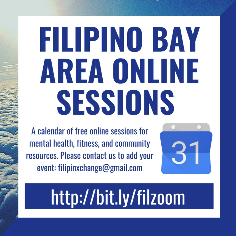 Filipino Bay Area Online Sessions: a calendar of free online sessions